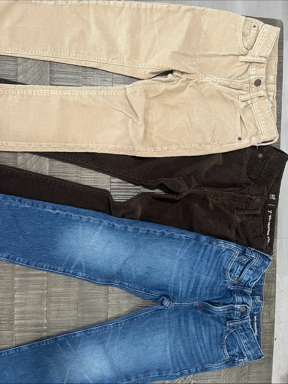 GAP boys Tan, Black & Blue Bottoms Trio